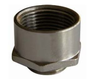 "Thread adapter, brass nickel plated,  M32(M) to 3/4""NPT(F)