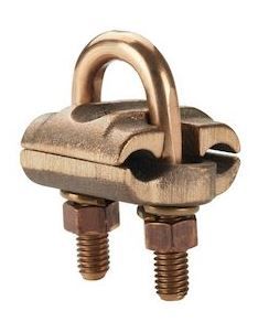 Bronze Grounding Clamp, U-Bolt, 2 cables