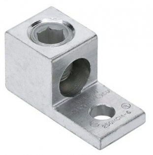 Alu Mech Lug, 1 Hole, #6 AWG - 350 kcmil, 3/8 stud