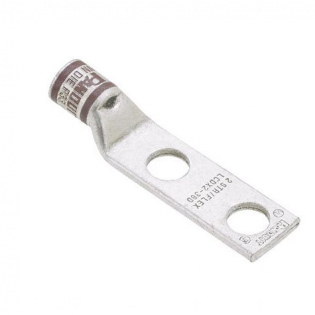 Copper Compression Lug, 2 Hole, #6 AWG F